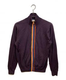 PAUL SMITH（ポールスミス）の古着「ARTIST STRIPE ZIP UP SWEATER」｜パープル