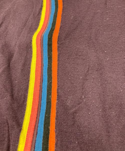 PAUL SMITH（ポールスミス）PAUL SMITH (ポールスミス) ARTIST STRIPE ZIP UP SWEATER パープル サイズ:Lの古着・服飾アイテム