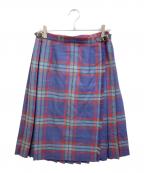 O'NEIL OF DUBLINオニールオブダブリン）の古着「チェックラップスカート」｜ネイビー