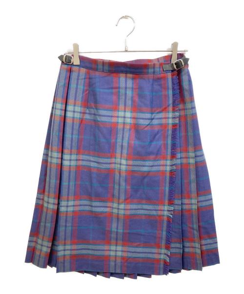 O'NEIL OF DUBLIN（オニールオブダブリン）O'NEIL OF DUBLIN (オニールオブダブリン) チェックラップスカート ネイビー サイズ:38の古着・服飾アイテム