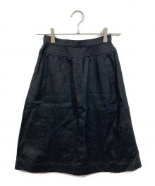 CHANEL（シャネル）の古着「ココマークボタンリネンスカート」｜ブラック