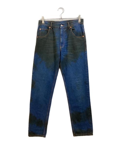 GUCCI（グッチ）GUCCI (グッチ) 加工テーパードデニムパンツ インディゴ サイズ:30の古着・服飾アイテム