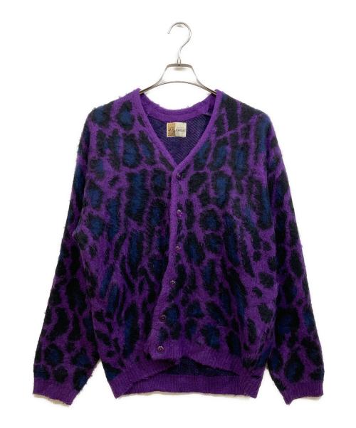 TOWN CRAFT（タウンクラフト）TOWN CRAFT (タウンクラフト) レオパードシャギーカーディガン パープル サイズ:SIZE Mの古着・服飾アイテム