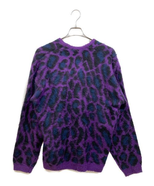 TOWN CRAFT（タウンクラフト）TOWN CRAFT (タウンクラフト) レオパードシャギーカーディガン パープル サイズ:SIZE Mの古着・服飾アイテム