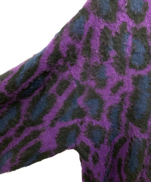 TOWN CRAFT（タウンクラフト）TOWN CRAFT (タウンクラフト) レオパードシャギーカーディガン パープル サイズ:SIZE Mの古着・服飾アイテム