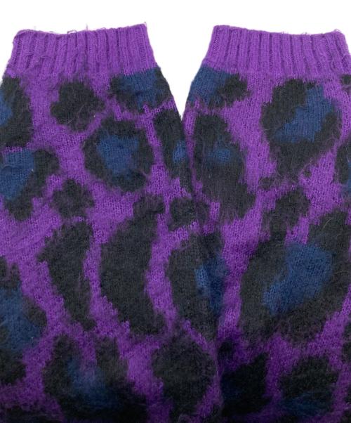 TOWN CRAFT（タウンクラフト）TOWN CRAFT (タウンクラフト) レオパードシャギーカーディガン パープル サイズ:SIZE Mの古着・服飾アイテム