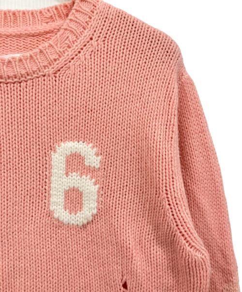 MM6 Maison Margiela（エムエムシックスメゾンマルジェラ）MM6 Maison Margiela (エムエムシックスメゾンマルジェラ) ダメージ加工ニット ピンク サイズ:14Y(キッズ)の古着・服飾アイテム