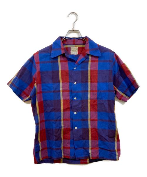 McGREGOR（マクレガー）McGREGOR (マクレガー) オープンカラーシャツ レッド×ブルー サイズ:Mの古着・服飾アイテム