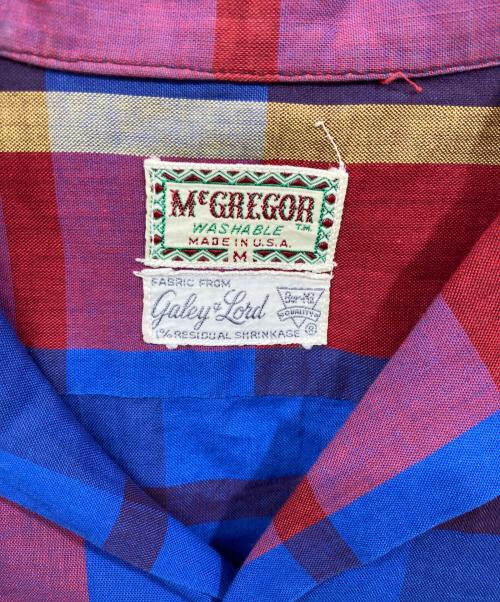 McGREGOR（マクレガー）McGREGOR (マクレガー) オープンカラーシャツ レッド×ブルー サイズ:Mの古着・服飾アイテム