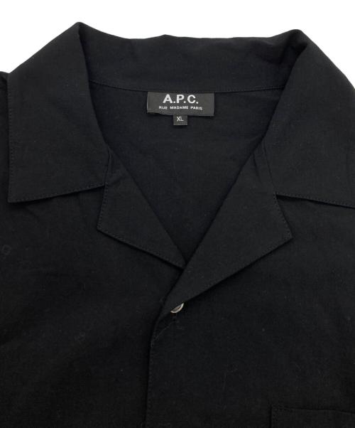 A.P.C.（アーペーセー）A.P.C. (アーペーセー) オープンカラーシャツ ブラック サイズ:XLの古着・服飾アイテム