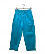 DRAWERドゥロワー）の古着「テーパードコットンタックパンツ」｜ブルー