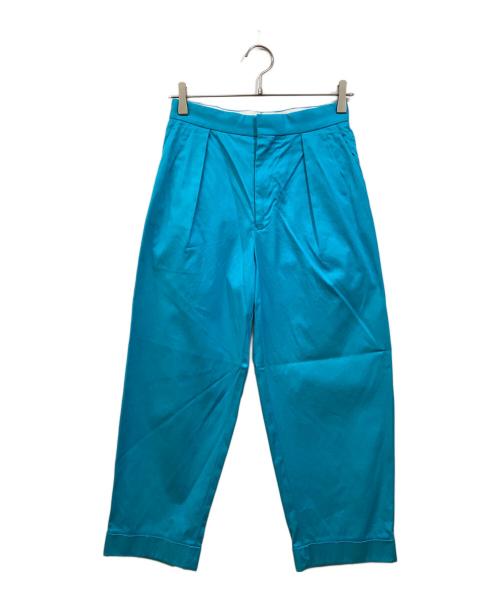 DRAWER（ドゥロワー）DRAWER (ドゥロワー) テーパードコットンタックパンツ ブルー サイズ:34の古着・服飾アイテム