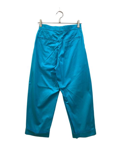 DRAWER（ドゥロワー）DRAWER (ドゥロワー) テーパードコットンタックパンツ ブルー サイズ:34の古着・服飾アイテム
