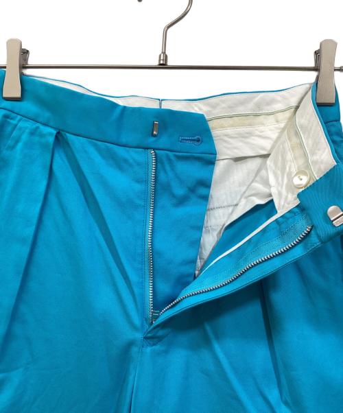 DRAWER（ドゥロワー）DRAWER (ドゥロワー) テーパードコットンタックパンツ ブルー サイズ:34の古着・服飾アイテム