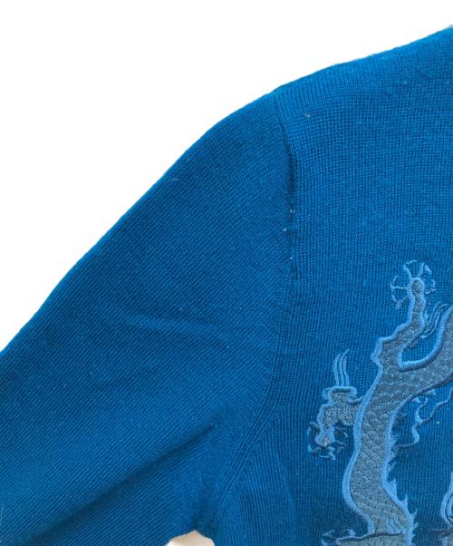 VIVIENNE TAM（ヴィヴィアンタム）VIVIENNE TAM (ヴィヴィアンタム) ドラゴンニットカーディガン ブルー サイズ:Sの古着・服飾アイテム