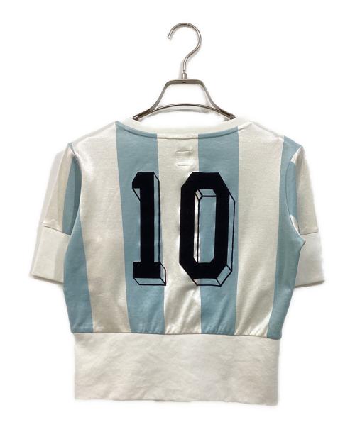 adidas（アディダス）adidas (アディダス) アルゼンチンユニフォーム風カーディガン ホワイト サイズ:Ｍの古着・服飾アイテム