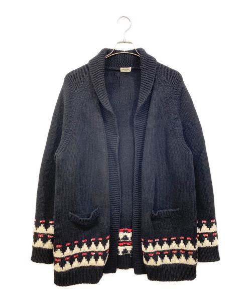 Saint Laurent Paris（サンローランパリ）Saint Laurent Paris (サンローランパリ) スパンコール装飾ショールカラー カーディガン ブラック サイズ:Lの古着・服飾アイテム