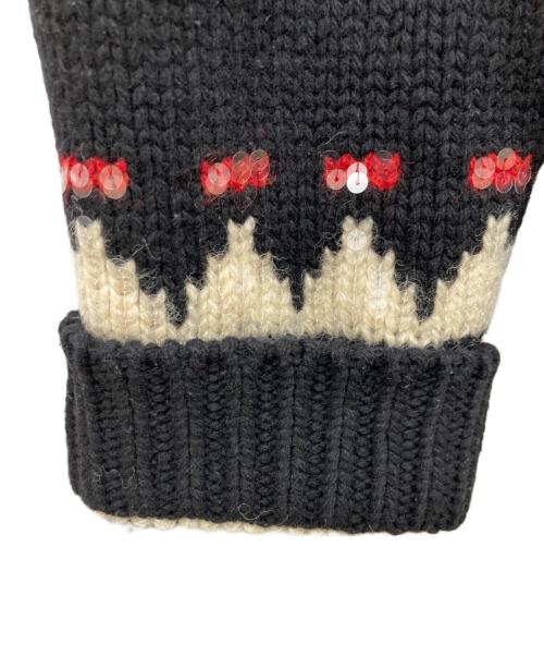 Saint Laurent Paris（サンローランパリ）Saint Laurent Paris (サンローランパリ) スパンコール装飾ショールカラー カーディガン ブラック サイズ:Lの古着・服飾アイテム