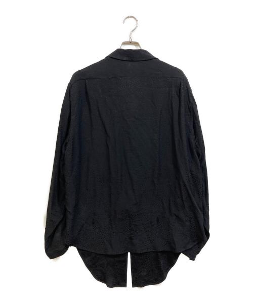 Saint Laurent Paris（サンローランパリ）Saint Laurent Paris (サンローランパリ) シルク ジャガード ドレープシャツ ブラック サイズ:38/15の古着・服飾アイテム