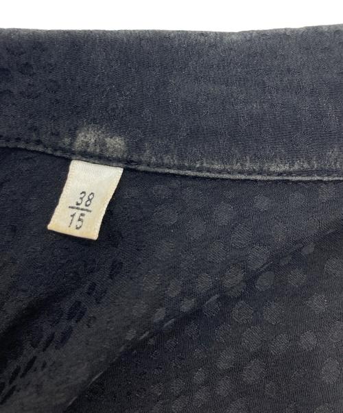 Saint Laurent Paris（サンローランパリ）Saint Laurent Paris (サンローランパリ) シルク ジャガード ドレープシャツ ブラック サイズ:38/15の古着・服飾アイテム