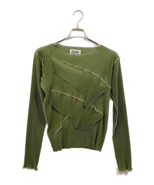 kotohayokozawa（コトハヨコザワ）kotohayokozawa (コトハヨコザワ) プリーツカットソー 黄緑 サイズ:表記無の古着・服飾アイテム