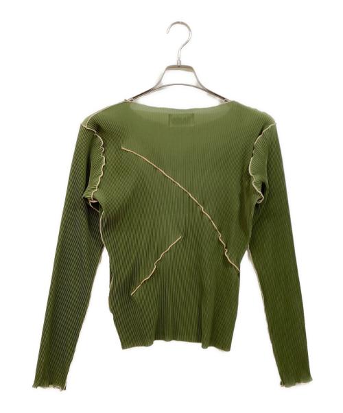 kotohayokozawa（コトハヨコザワ）kotohayokozawa (コトハヨコザワ) プリーツカットソー 黄緑 サイズ:表記無の古着・服飾アイテム