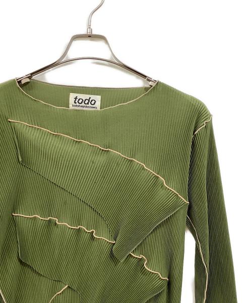 kotohayokozawa（コトハヨコザワ）kotohayokozawa (コトハヨコザワ) プリーツカットソー 黄緑 サイズ:表記無の古着・服飾アイテム