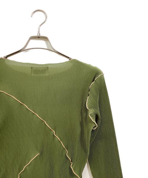 kotohayokozawa（コトハヨコザワ）kotohayokozawa (コトハヨコザワ) プリーツカットソー 黄緑 サイズ:表記無の古着・服飾アイテム