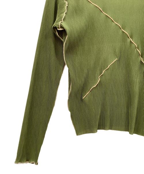 kotohayokozawa（コトハヨコザワ）kotohayokozawa (コトハヨコザワ) プリーツカットソー 黄緑 サイズ:表記無の古着・服飾アイテム