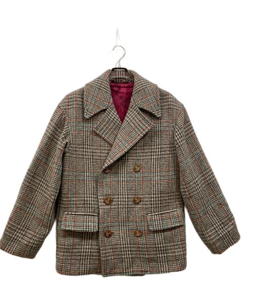 Vivienne Westwood man（ヴィヴィアン ウェストウッド マン）Vivienne Westwood man (ヴィヴィアン ウェストウッド マン) グレンチェック ピーコート ブラウン サイズ:44の古着・服飾アイテム