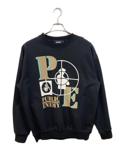X-LARGE（エクストララージ）X-LARGE (エクストララージ) PUBLIC ENEMY (パブリック エネミー) CREWNECK SWEAT ブラック サイズ:Mの古着・服飾アイテム