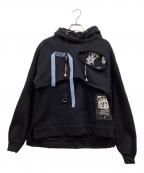rurumu:ルルムウ）の古着「bind rune layered hoodie」｜ブラック