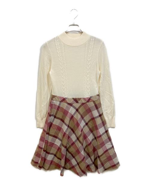 BLUE LABEL CRESTBRIDGE（ブルーレーベルクレストブリッジ）BLUE LABEL CRESTBRIDGE (ブルーレーベルクレストブリッジ) 切替ワンピース ベージュ サイズ:36の古着・服飾アイテム