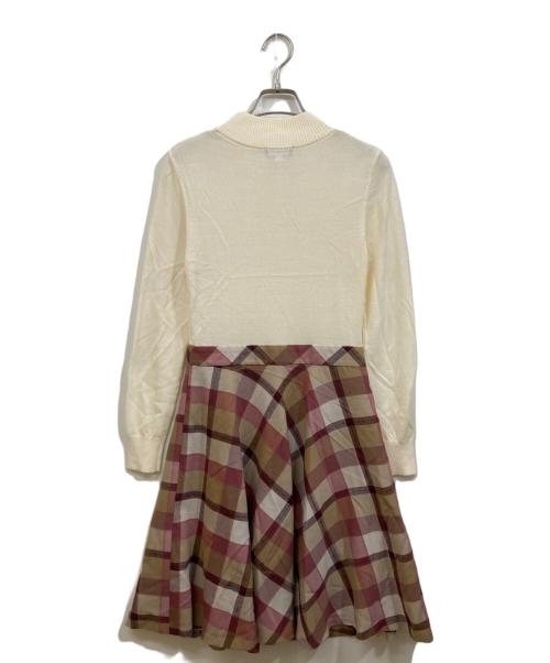 BLUE LABEL CRESTBRIDGE（ブルーレーベルクレストブリッジ）BLUE LABEL CRESTBRIDGE (ブルーレーベルクレストブリッジ) 切替ワンピース ベージュ サイズ:36の古着・服飾アイテム