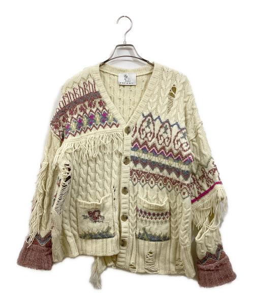 rurumu:（ルルムウ）rurumu: (ルルムウ) フリンジカーディガン アイボリー サイズ:Freeの古着・服飾アイテム