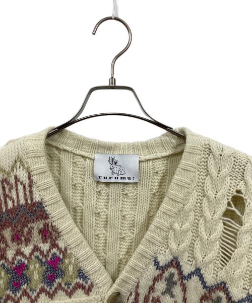 rurumu:（ルルムウ）rurumu: (ルルムウ) フリンジカーディガン アイボリー サイズ:Freeの古着・服飾アイテム