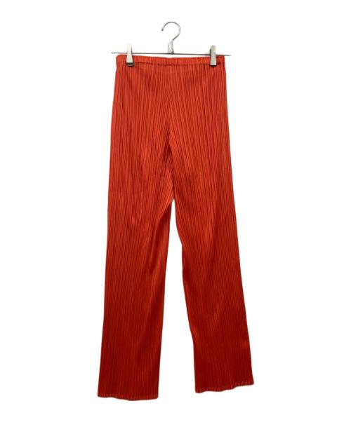 PLEATS PLEASE（プリーツプリーズ）PLEATS PLEASE (プリーツプリーズ) スリットプリーツパンツ オレンジ サイズ:2の古着・服飾アイテム
