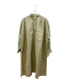 ISSEY MIYAKE（イッセイミヤケ）の古着「リネンシャツワンピース」｜黄緑