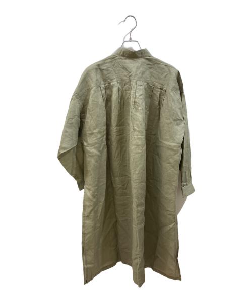 ISSEY MIYAKE（イッセイミヤケ）ISSEY MIYAKE (イッセイミヤケ) リネンシャツワンピース 黄緑 サイズ:9の古着・服飾アイテム