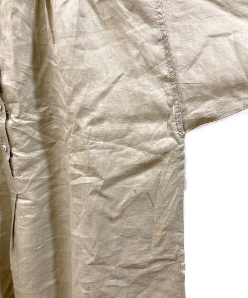 ISSEY MIYAKE（イッセイミヤケ）ISSEY MIYAKE (イッセイミヤケ) リネンシャツワンピース 黄緑 サイズ:9の古着・服飾アイテム