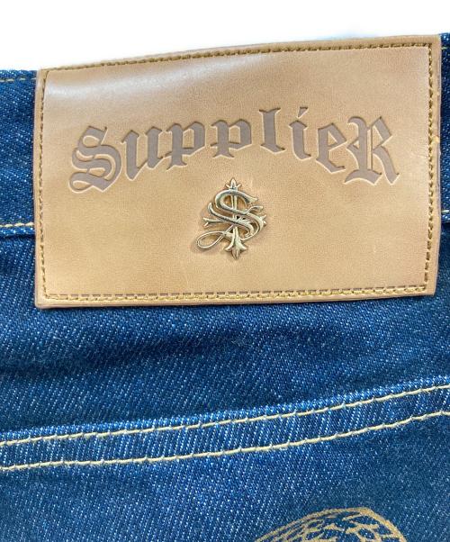 SUPPLIER（サプライヤー）SUPPLIER (サプライヤー) スネーク柄デニムパンツ インディゴ サイズ:Mの古着・服飾アイテム