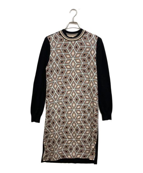 TORY BURCH（トリーバーチ）TORY BURCH (トリーバーチ) シルク総柄ワンピース ブラック サイズ:Sの古着・服飾アイテム