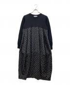 BEARDSLEYビアズリー）の古着「ニットドットマルワンピ」｜ブラック