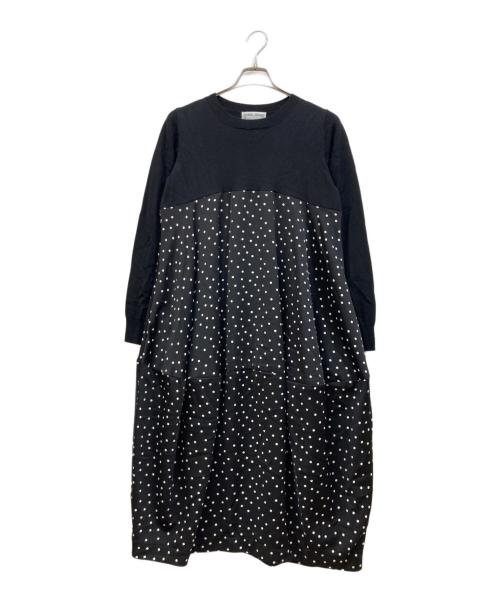 BEARDSLEY（ビアズリー）BEARDSLEY (ビアズリー) ニットドットマルワンピ ブラック サイズ:FREEの古着・服飾アイテム