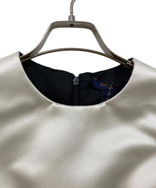 LOUIS VUITTON（ルイ ヴィトン）LOUIS VUITTON (ルイ ヴィトン) シルク キルティング切替 ノースリーブ ワンピース ホワイト×ブラック サイズ:34の古着・服飾アイテム