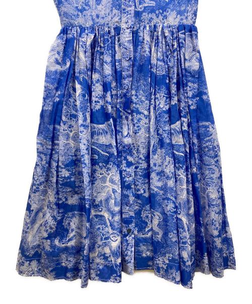 Christian Dior（クリスチャン ディオール）Christian Dior (クリスチャン ディオール) 半袖ワンピース ブルー サイズ:34の古着・服飾アイテム