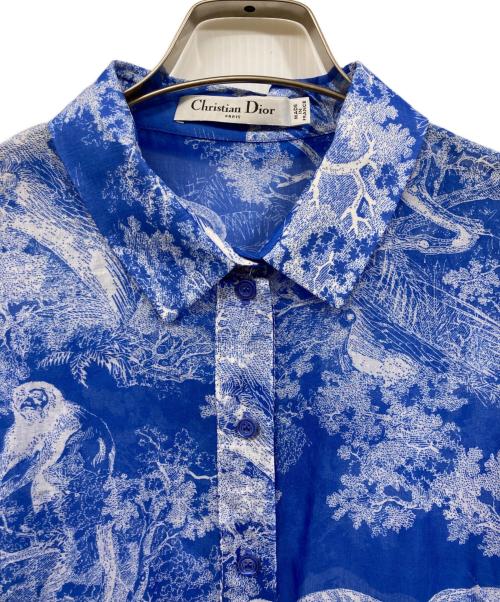 Christian Dior（クリスチャン ディオール）Christian Dior (クリスチャン ディオール) 半袖ワンピース ブルー サイズ:34の古着・服飾アイテム