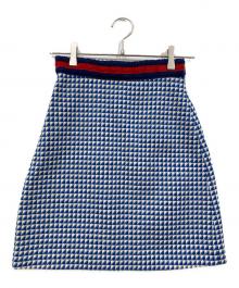GUCCI（グッチ）の古着「千鳥格子スカート」｜ブルー