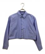 YLEVEイレーヴ）の古着「COTTON TYPEWRITER SHORT SH」｜ブルー