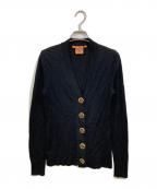 TORY BURCHトリーバーチ）の古着「ロゴボタンウールカーディガン」｜ブラック